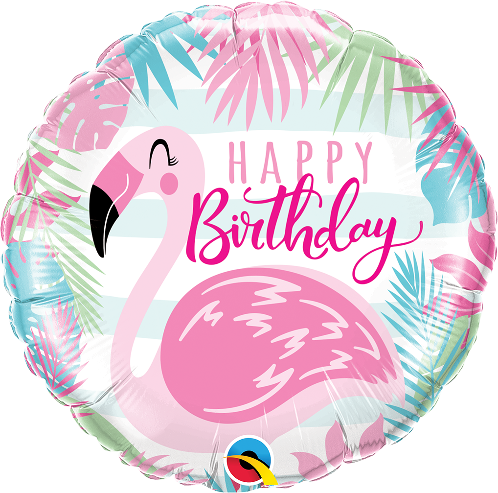 Pink Flamingo Birthday Small Balloon