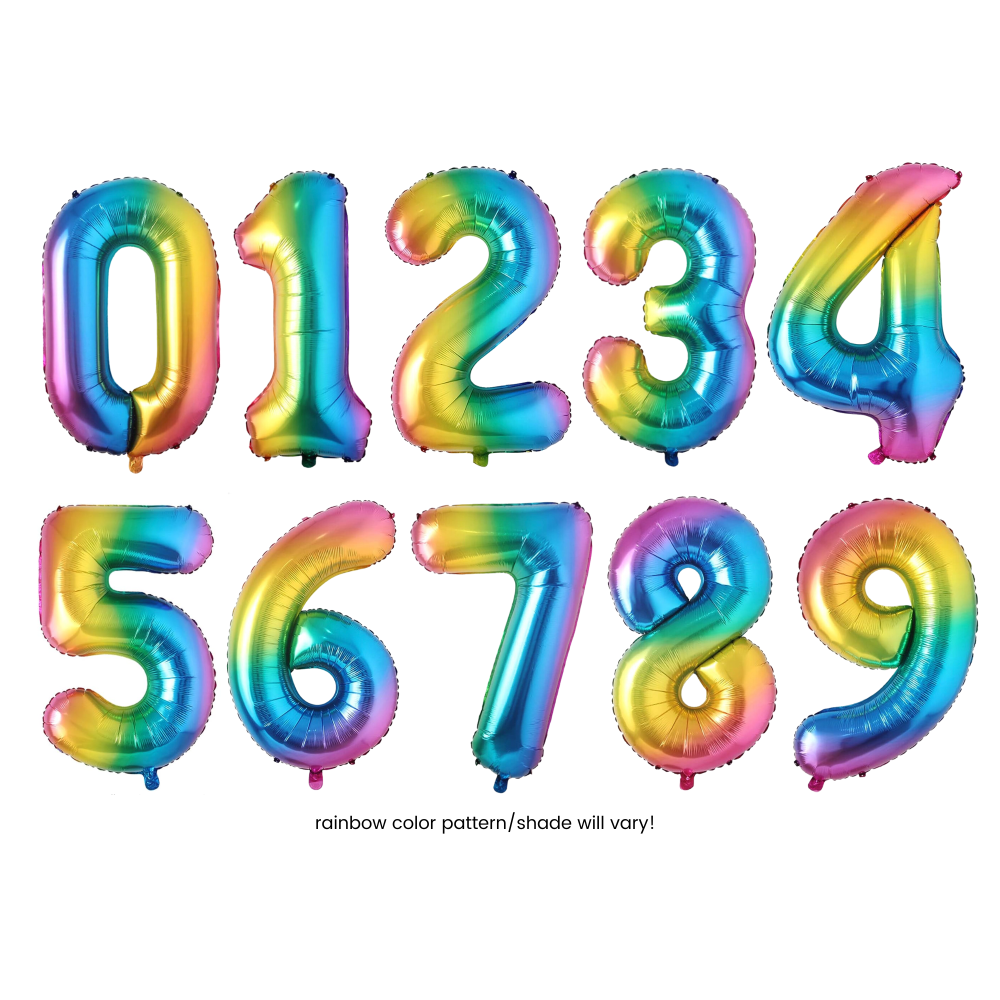 34" Rainbow Number Balloon