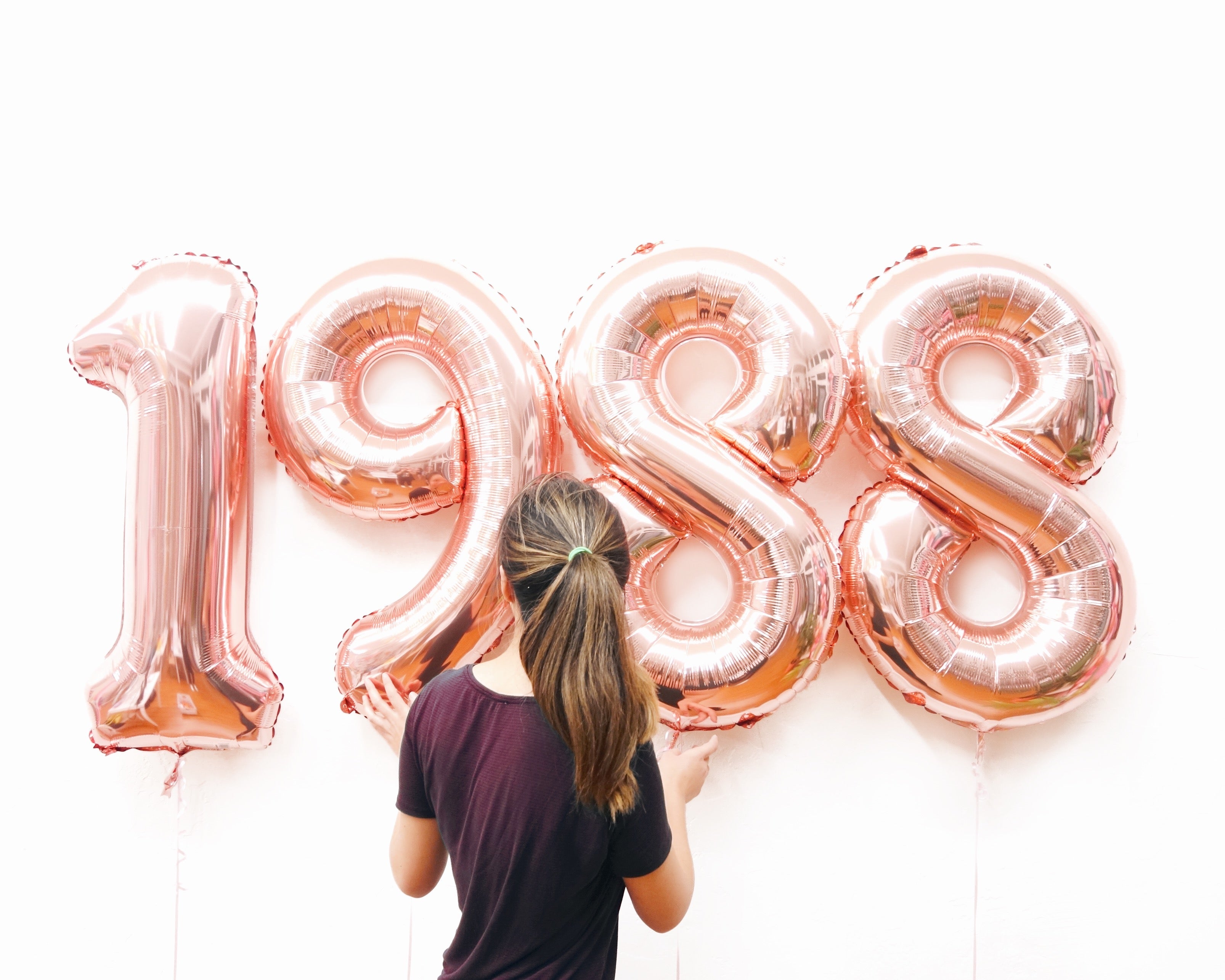 34" Rose Gold Number Balloon