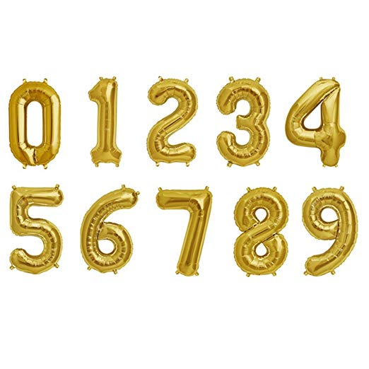 34" Gold Number Balloon