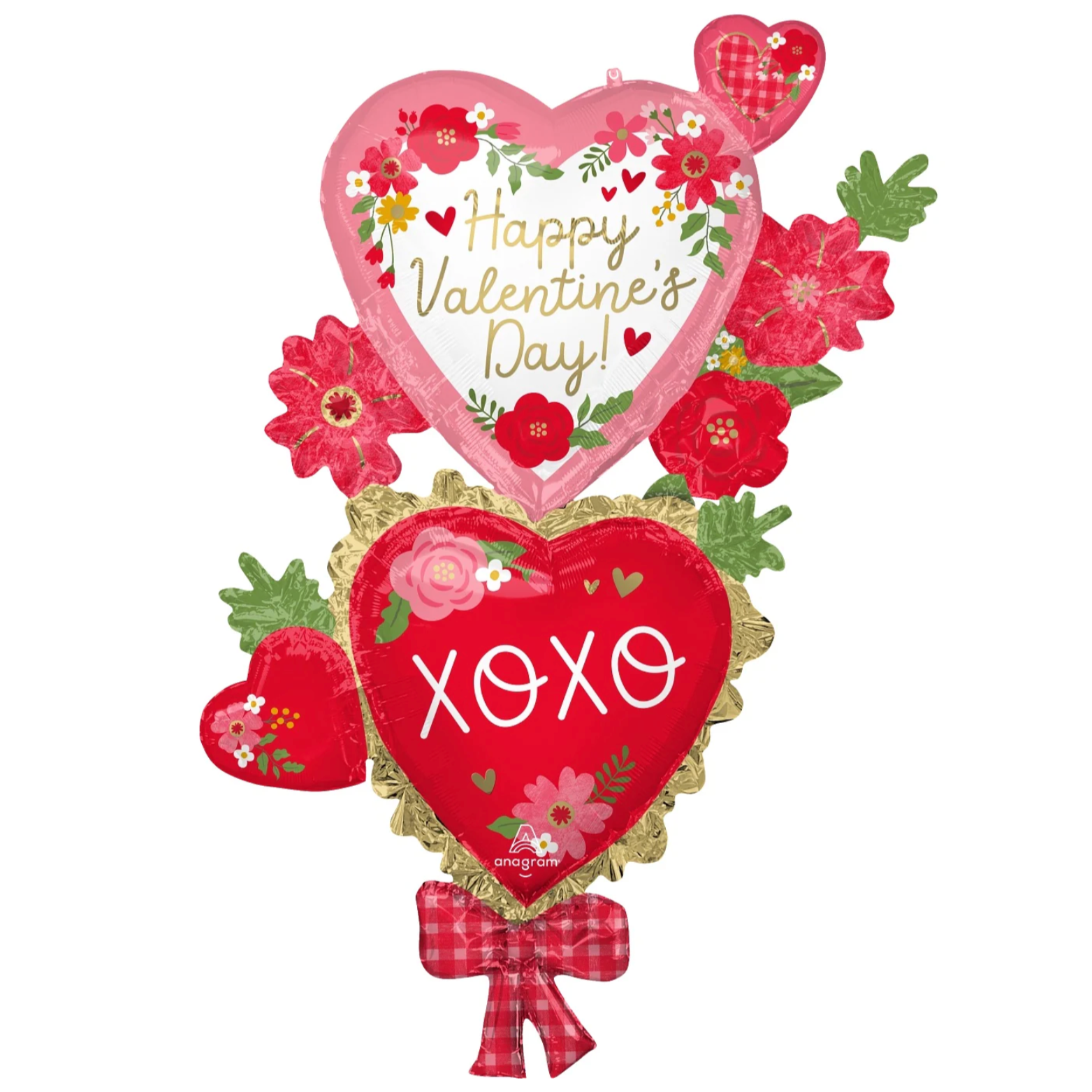 Floral and XOXO Hearts Giant Valentine Balloon
