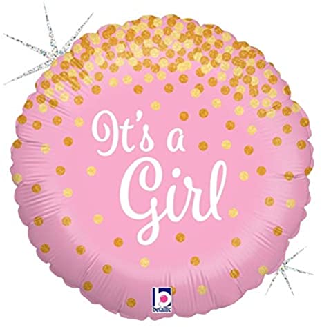 It's a Girl Holographic Small Balloon