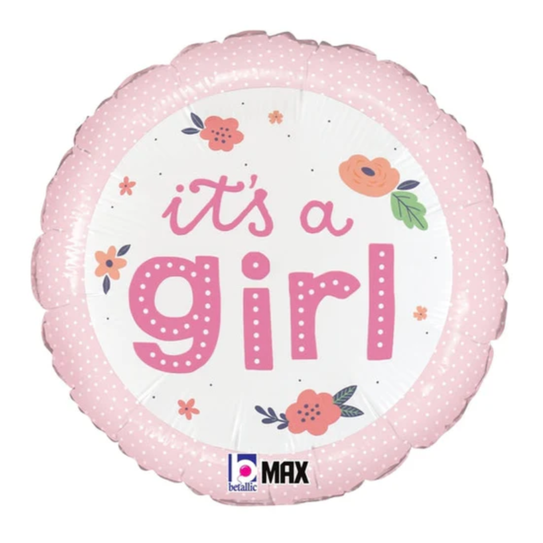 It's a Girl Pink Floral Small Balloon