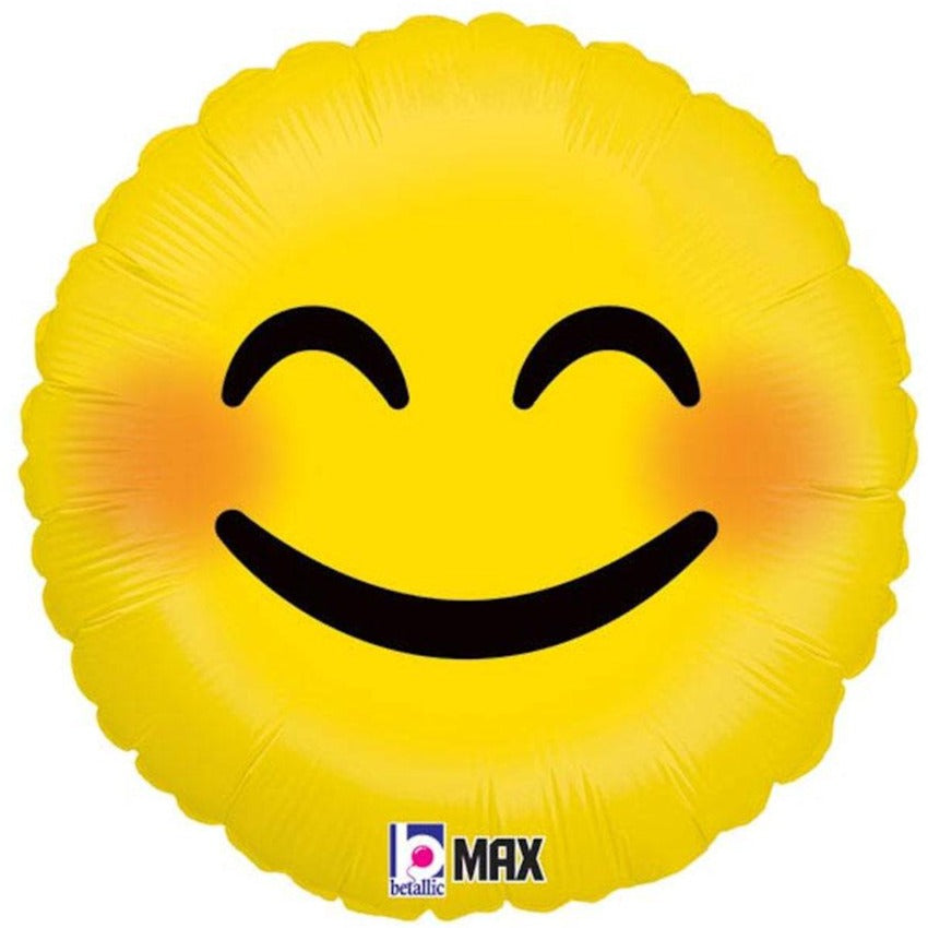 Blushing Smiley Emoji Small Mylar Balloon