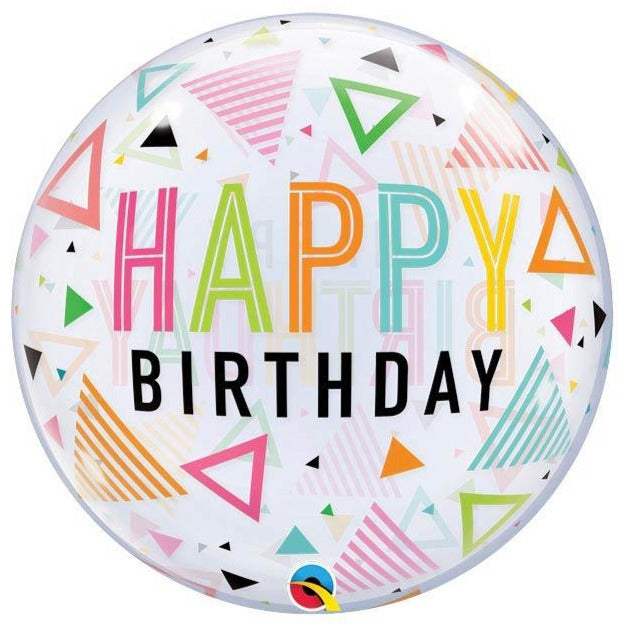 Happy Birthday Triangle Balloon Bubble