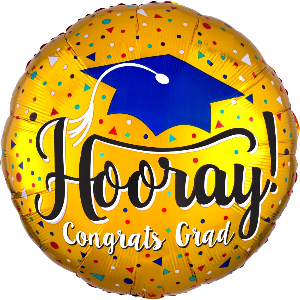 Hooray Grad Gold Balloon