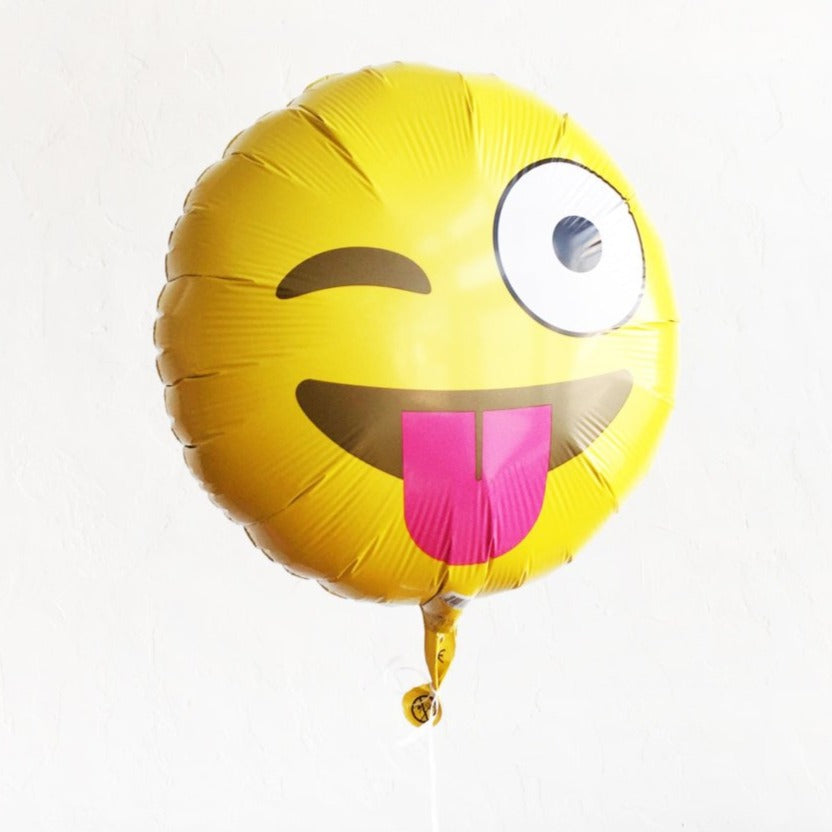 Winking Tongue Emoji Small Mylar Balloon