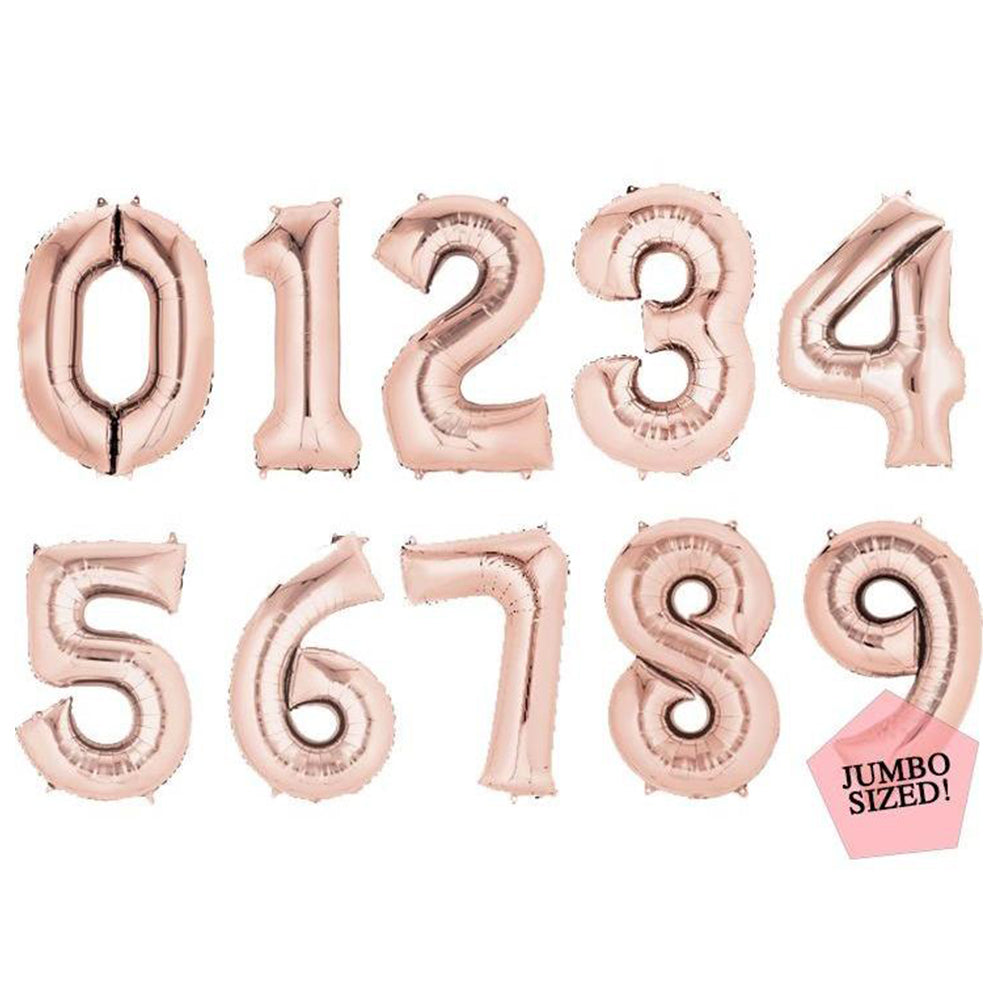 34" Rose Gold Number Balloon